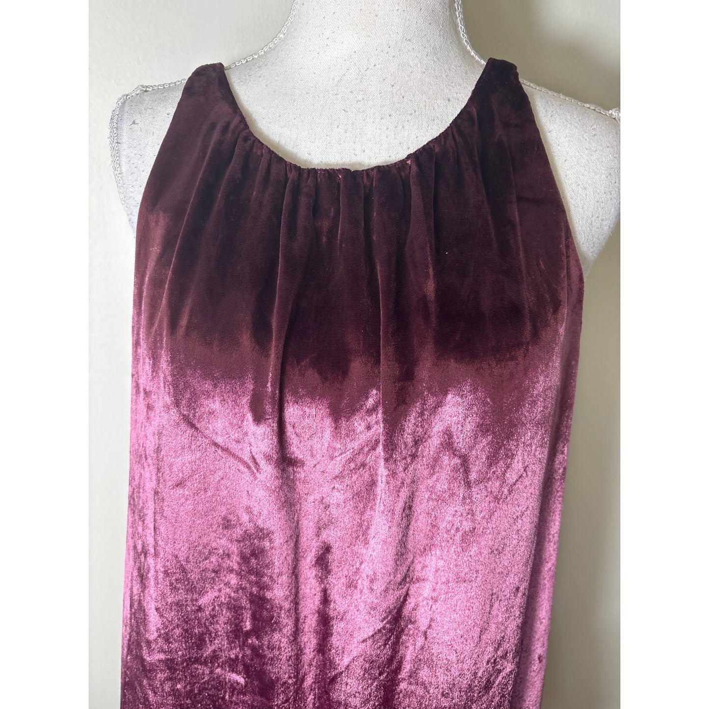 Milly Puple Crushed Velvet Halter Mini Dress Sz 10