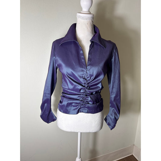 Tadashi Purple Shimmer Long Sleeve Fitted Special Occasion Top Sz 6