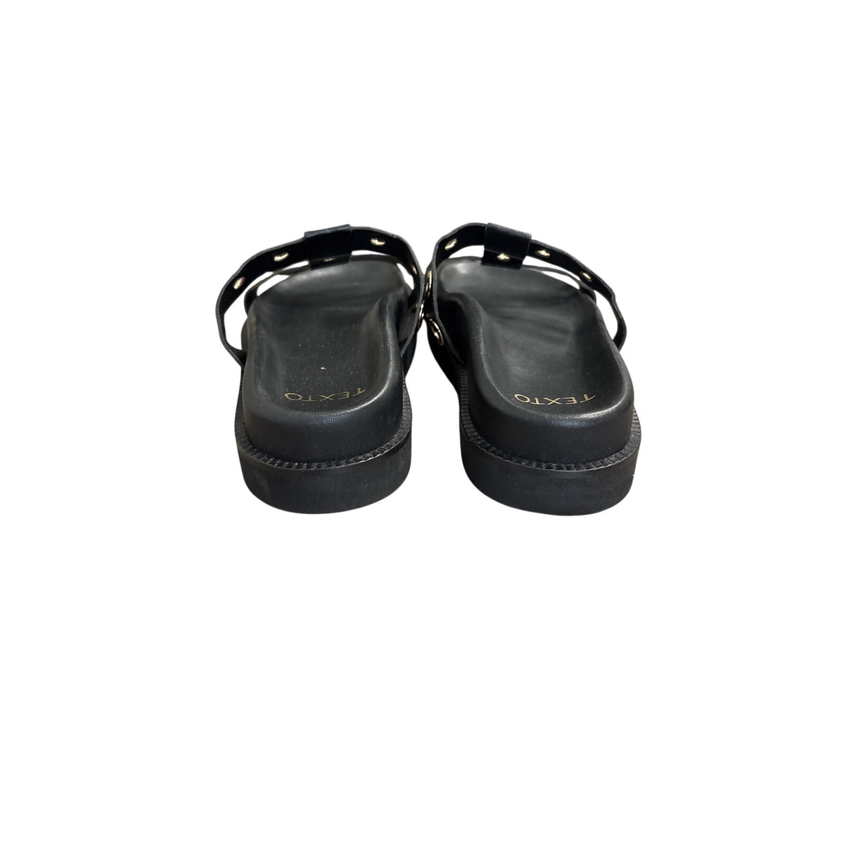 Texto Black Gold Ring Sandals Sz (Fits like) 8