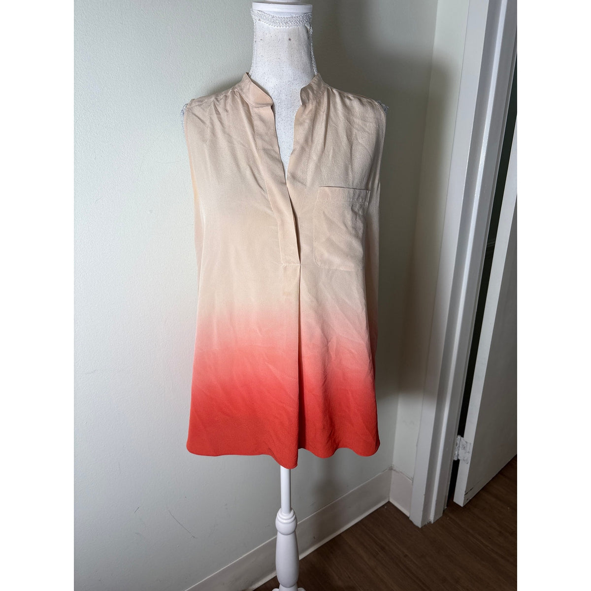 Rebecca Taylor Pink Ombre Sleeveless Blouse Sz 6