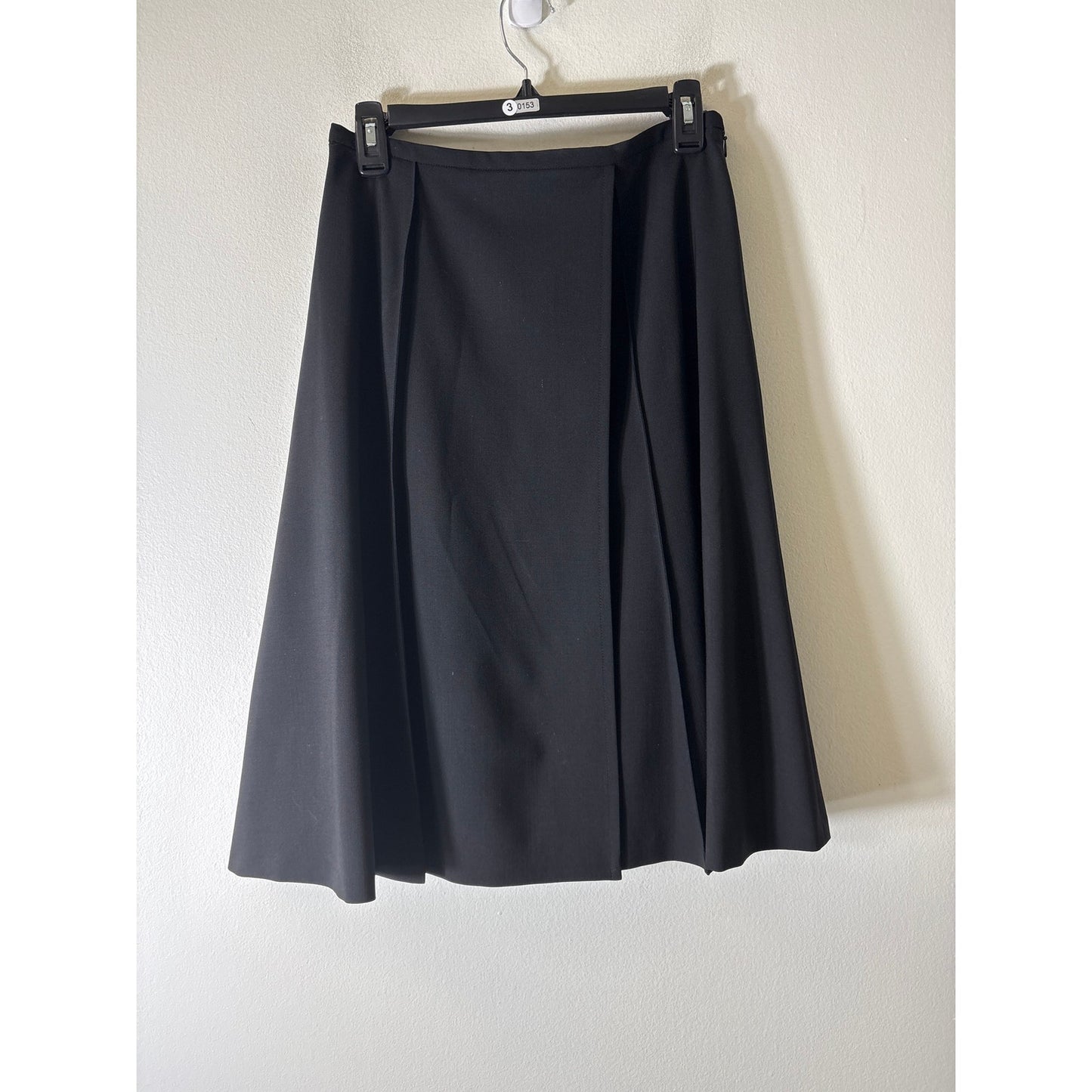 Barbara Bui Black A Line Pleated Wrap Skirt Sz 42 (10)