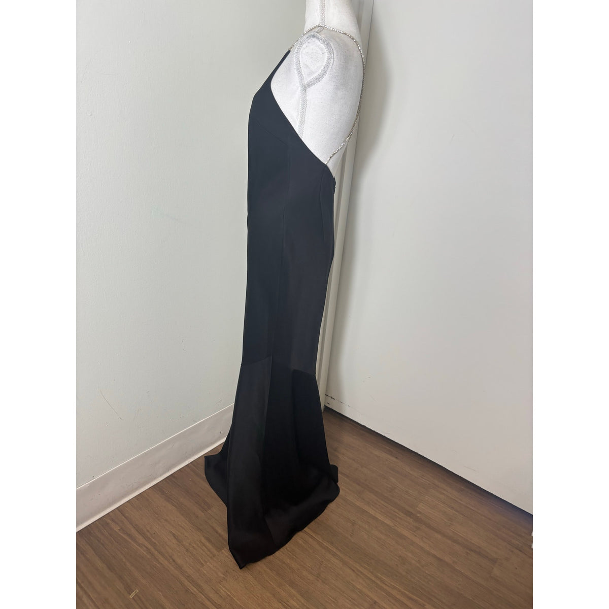 Rachel Zoe Black Rhinestone Strap Gown Sz 4