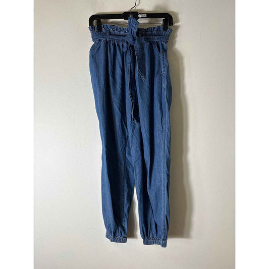 Cleobella Elastic Tie Waist Chambray Pants Sz XS
