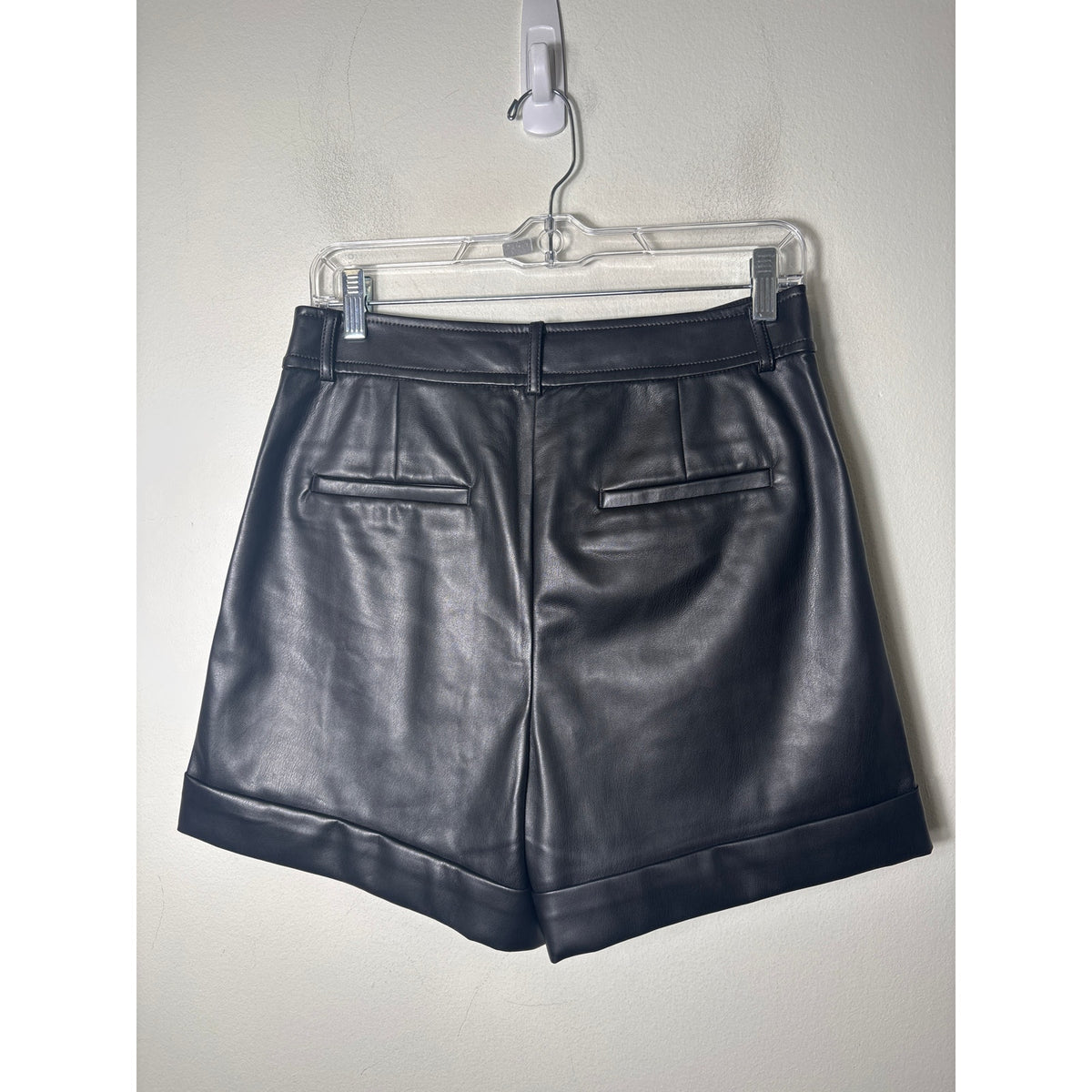 NWT LOFT Black Faux Leather High Waisted Shorts Sz 4