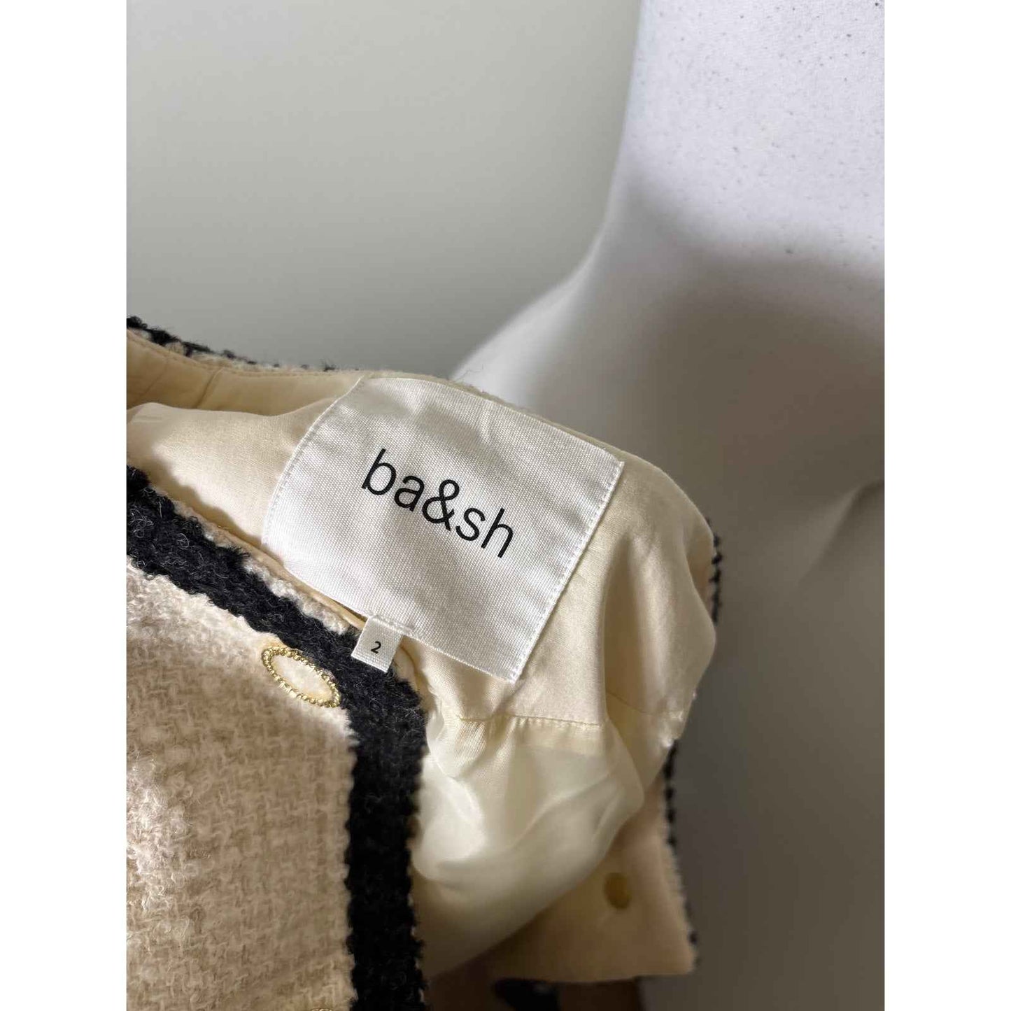 ba&sh Cream Boucle Jacket Sz 2 (small)