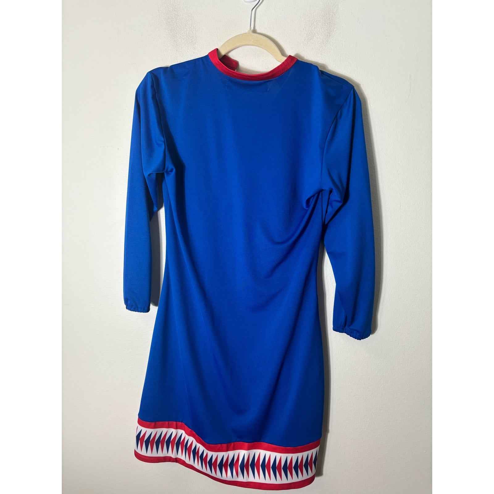 Tracy Negoshian Red White and Blue Long Sleeve Tunic Dress Sz XS