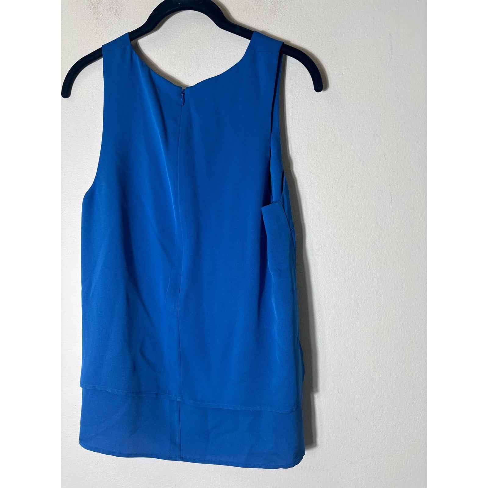 Theory Cobalt Blue Sleeveless Tank with Layered Hem Sz M