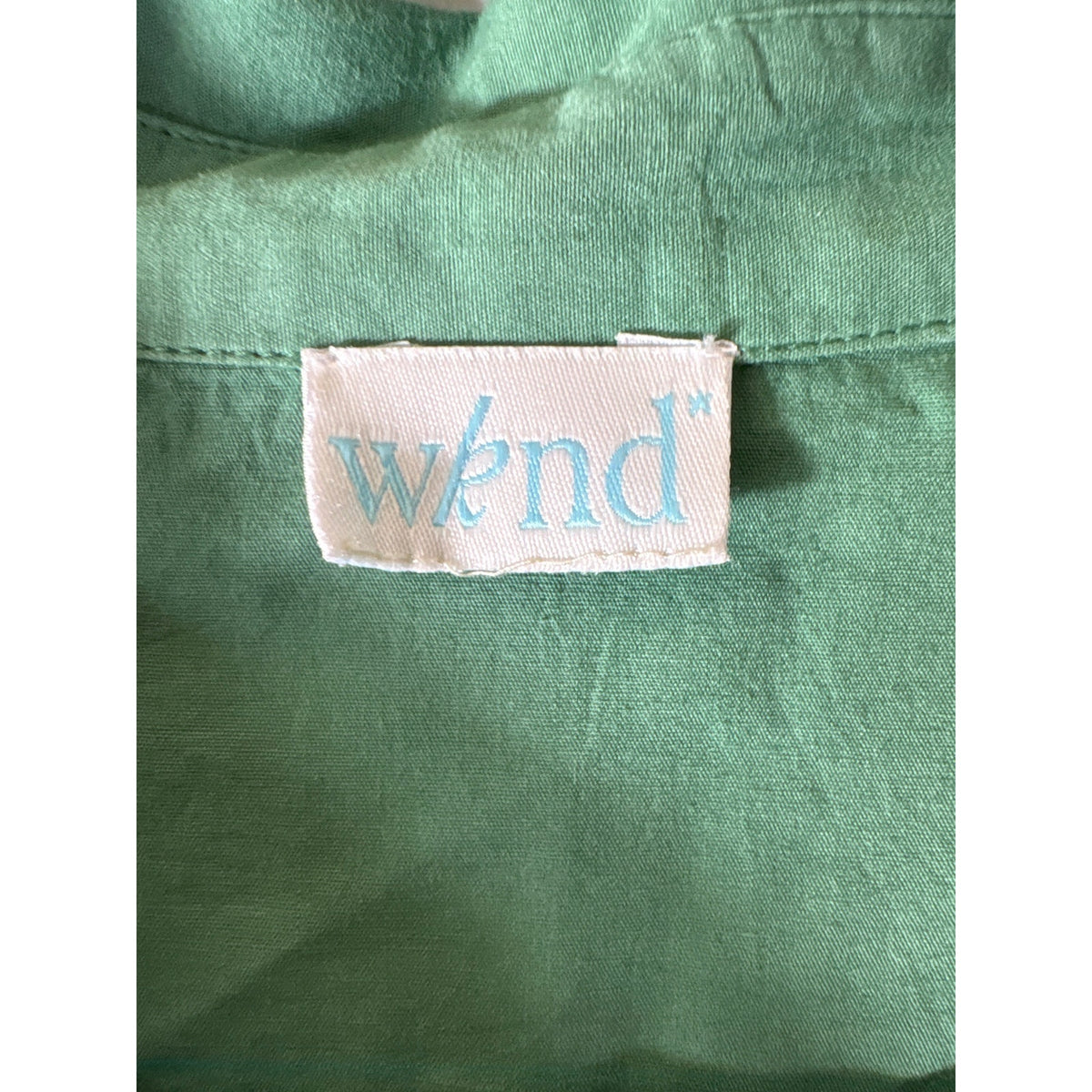 WKND Green Hombre Short Puff Sleeve Cotton Mini Dress Sz S