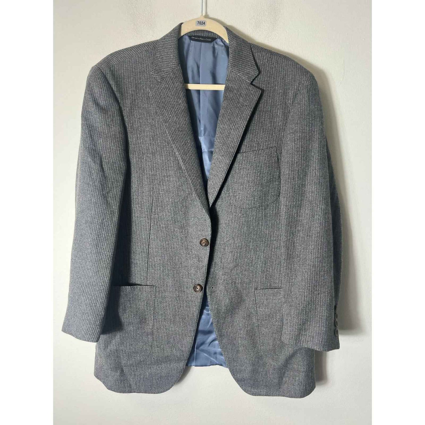 Men's Plainclothes Gray Wool Long Sleeve Winter Blazer Sz 40