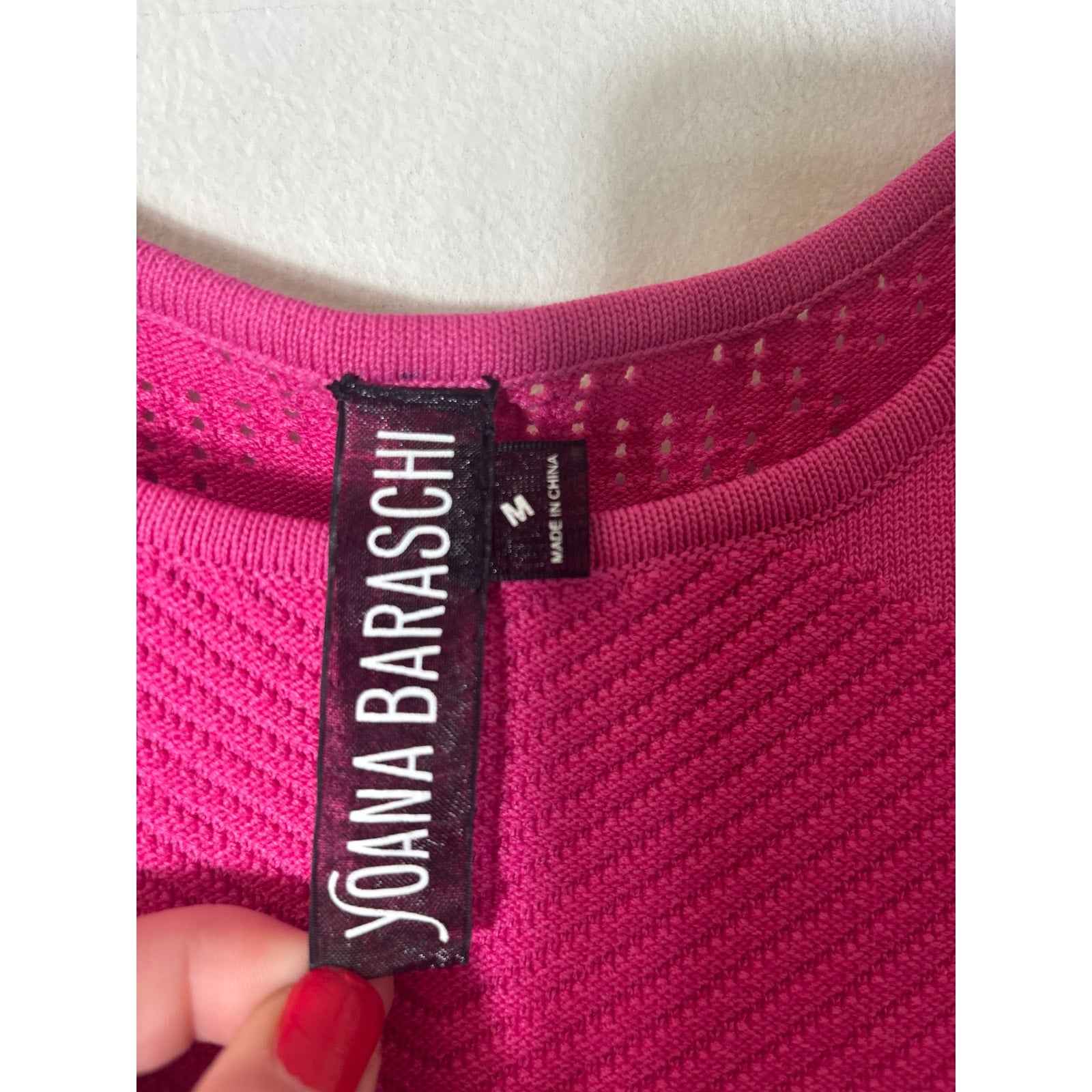joana Baraschi Hot Pink Sleeveless Knit A-Line Midi Dress Sz M