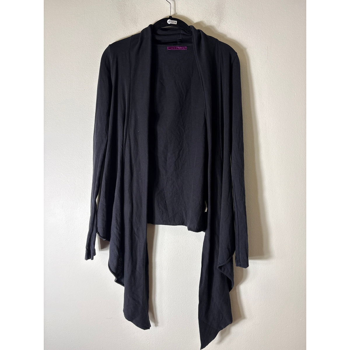 Velvet Black Tee Open Cardigan Sz OS