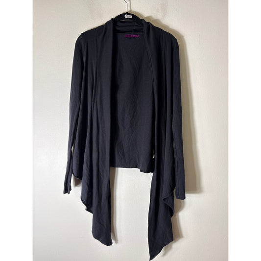Velvet Black Tee Open Cardigan Sz OS