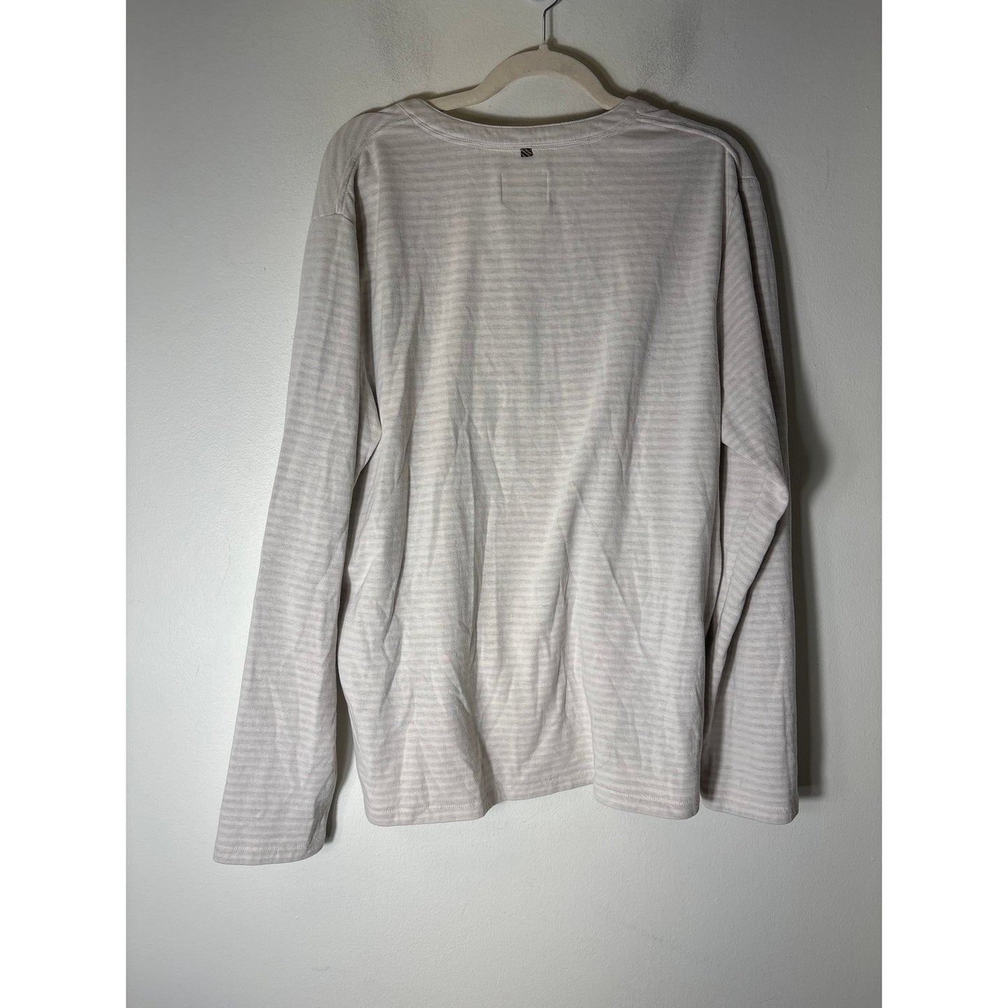 Billy Reid Off White Tan Stripe Long Sleeve Cotton Blend Shirt Sz XL