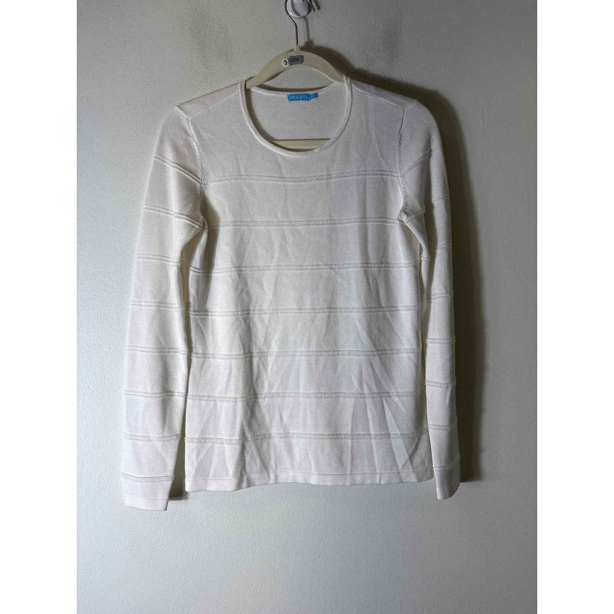 J. McLaughlin Off White Long Sleeve Crew Neck Sweater Sz XS