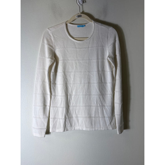 J. McLaughlin Off White Long Sleeve Crew Neck Sweater Sz XS