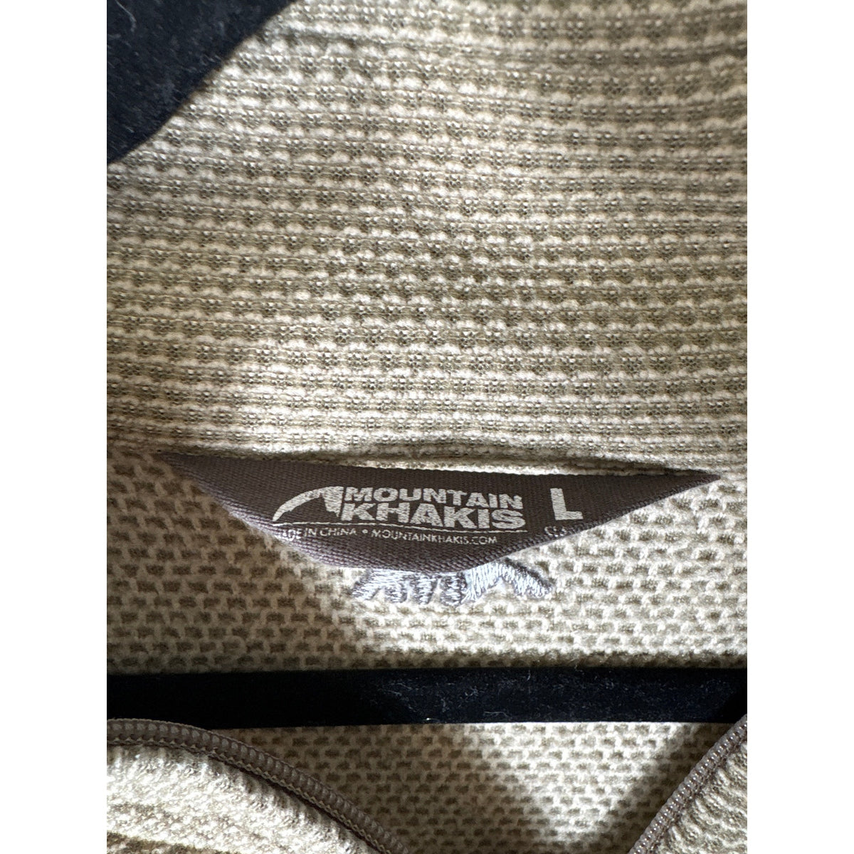 Mens Mountain Khakis Brown Textured 3/4 Pullover Sweater Fleece Sz L