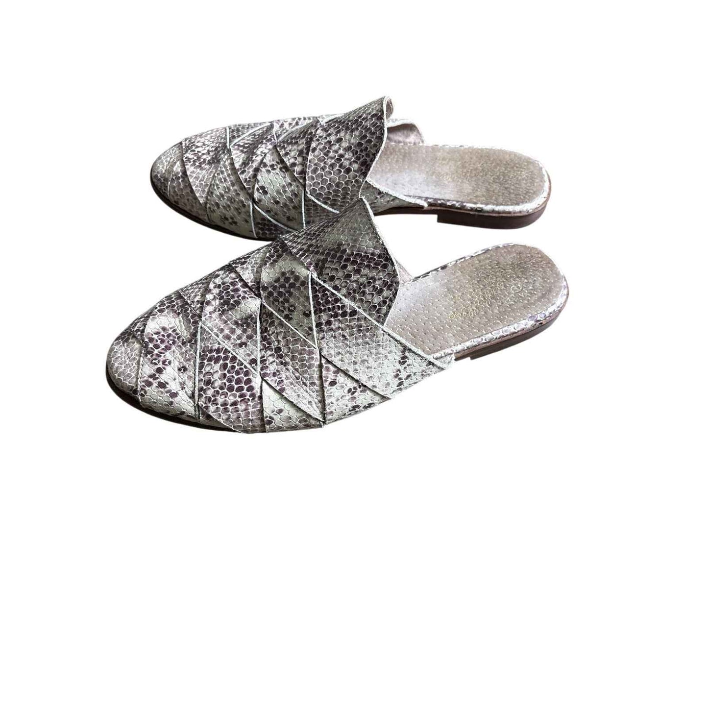 Seychelles Faux Snake Skin Flat Slides Sz 7.5