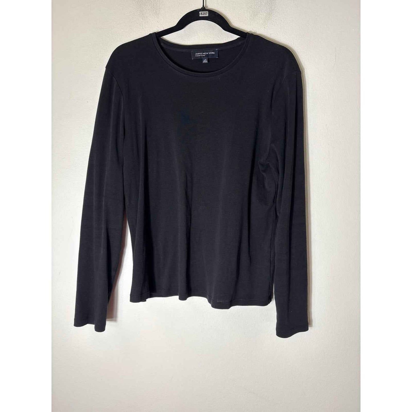 Jones New York Black Long Sleeve Elevated Tee Shirt Sz L