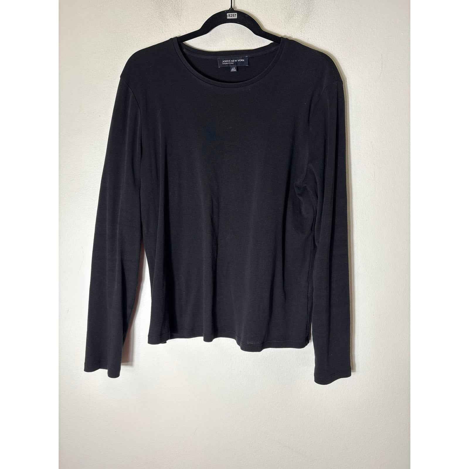 Jones New York Black Long Sleeve Elevated Tee Shirt Sz L