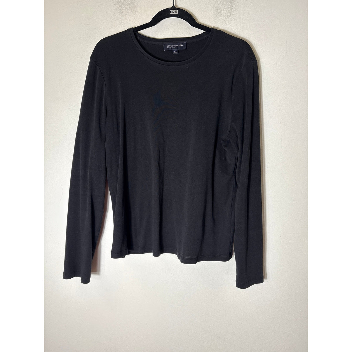 Jones New York Black Long Sleeve Elevated Tee Shirt Sz L