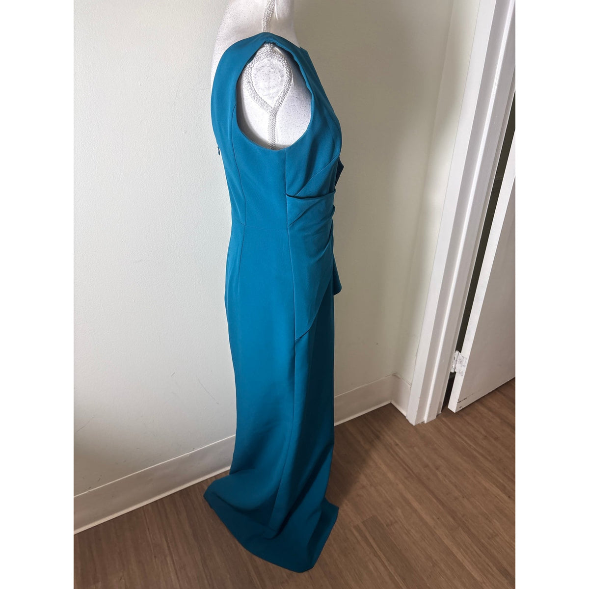 Eliza J Teal Side Ruffle Evening Dress Sz 4