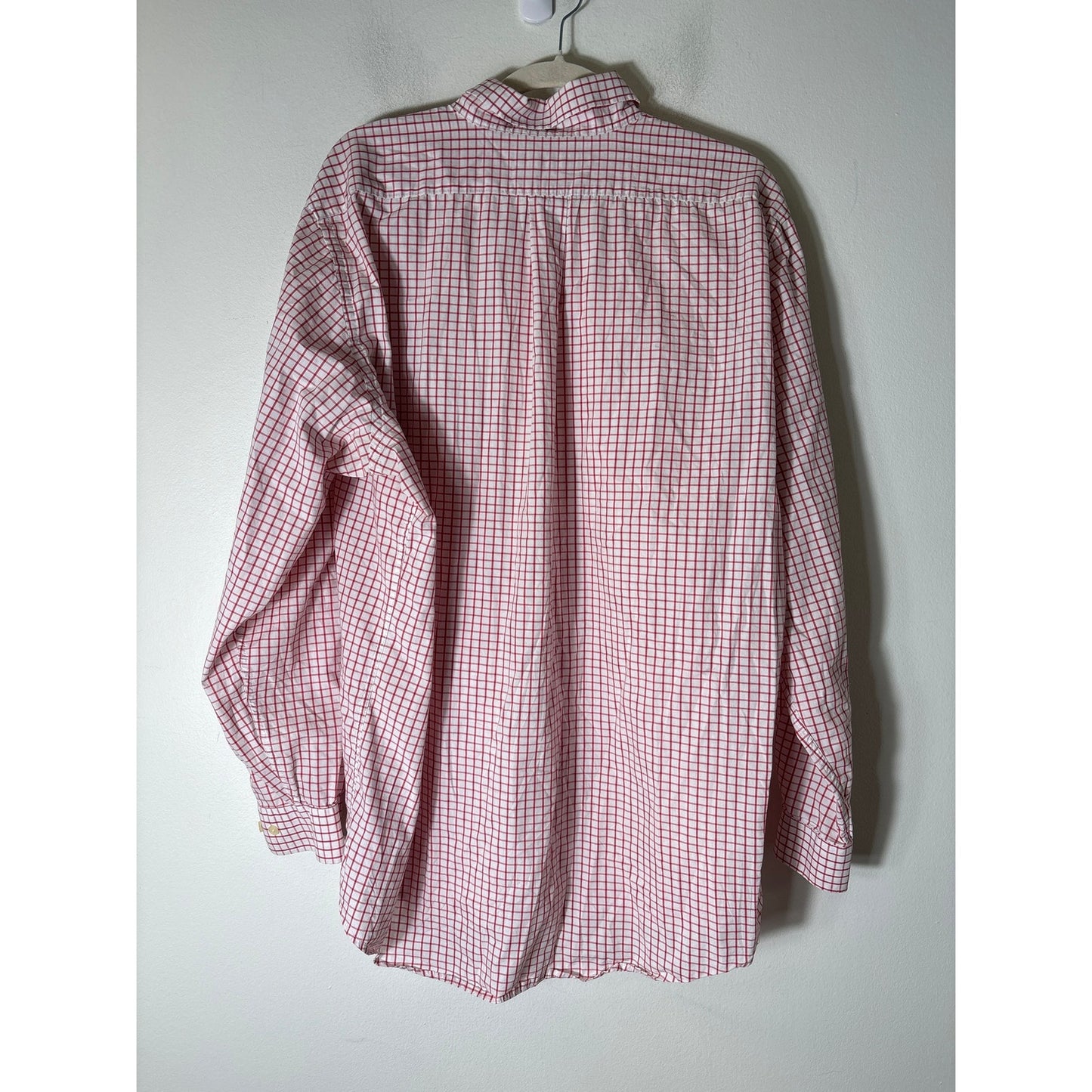 Men's Southern Marsh Red and White Plaid Long Sleeve Cotton Shirt sz XL