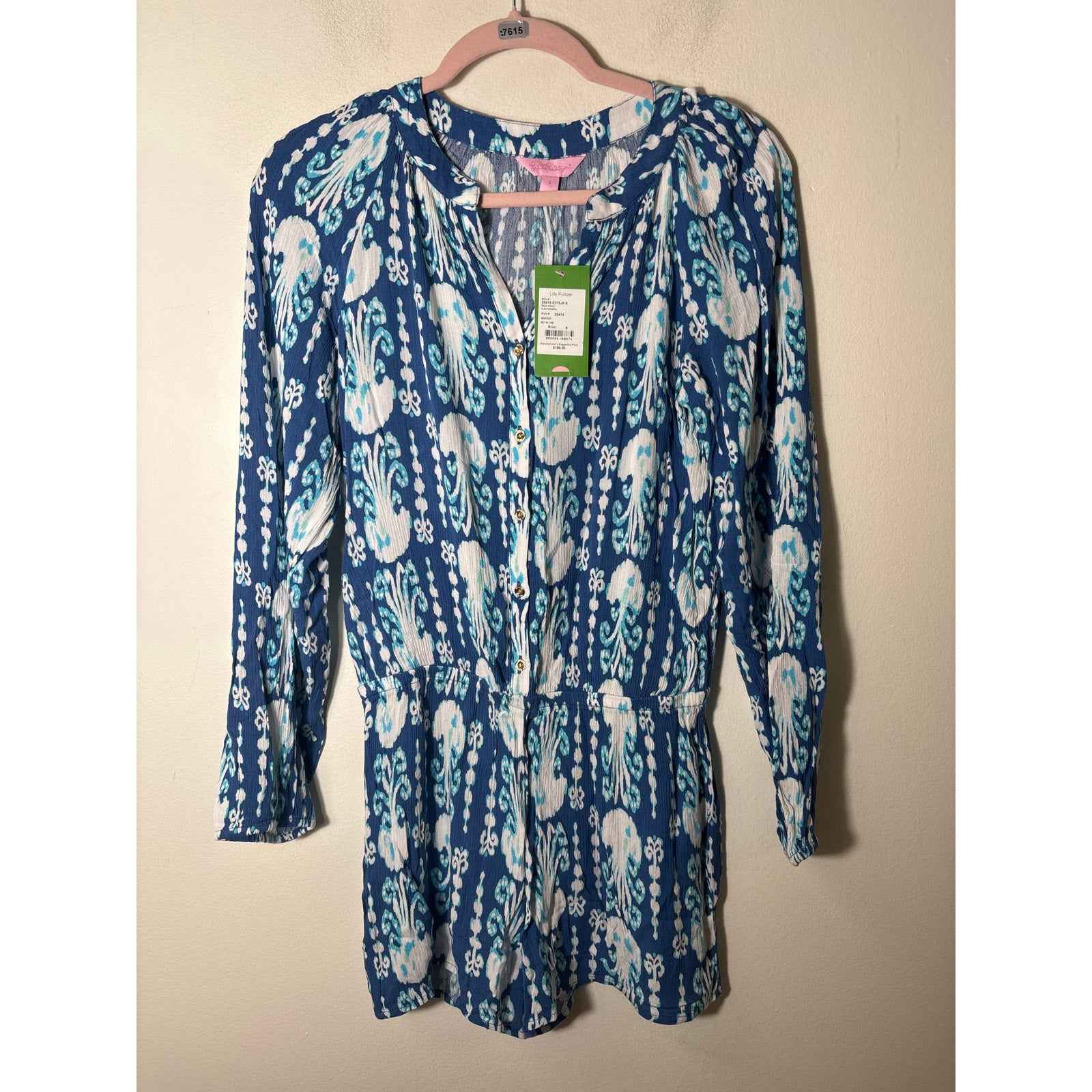 NWT Lilly Pullitzer Indigo Elsa Romper Sz S
