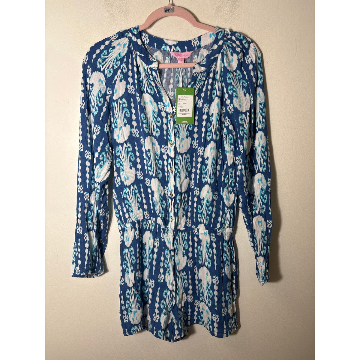 NWT Lilly Pullitzer Indigo Elsa Romper Sz S