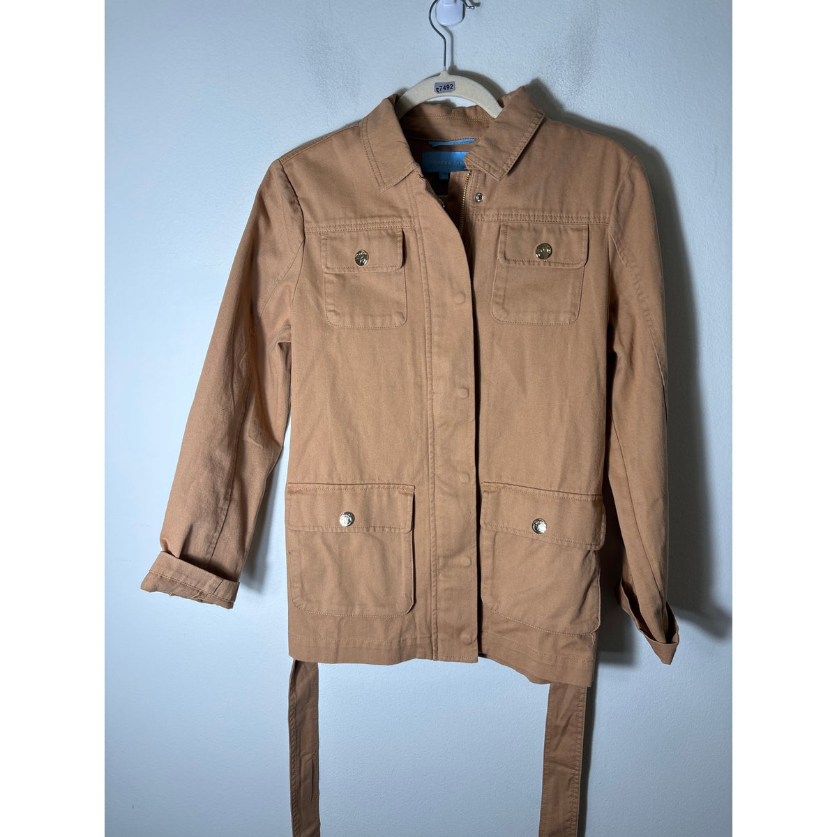 Draper James Camel Colored Long Sleeve Zip Up Jacket Sz S