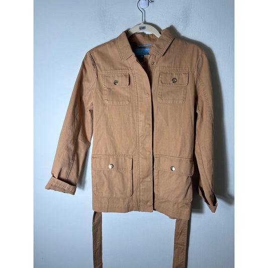 Draper James Camel Colored Long Sleeve Zip Up Jacket Sz S
