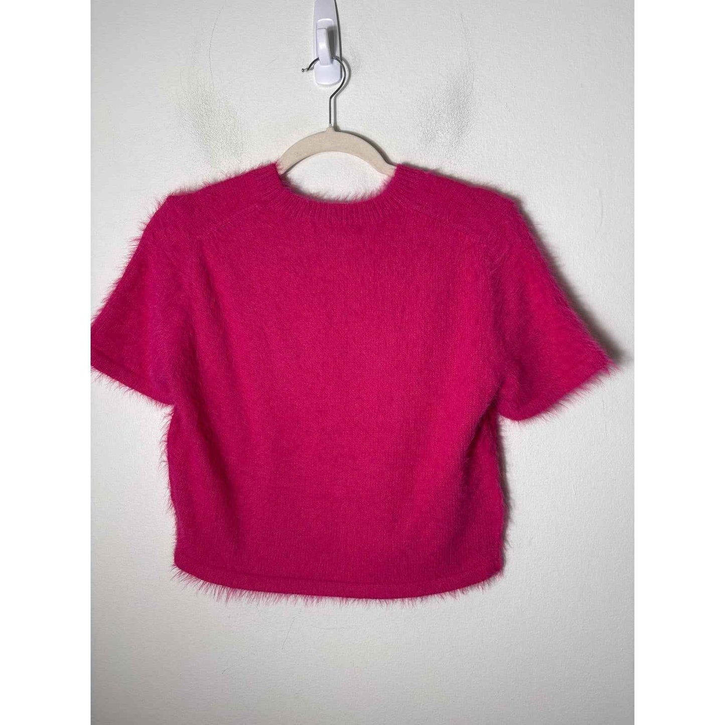 Pants Store Hot Pink Fuzzy Crop Sweater Sz L