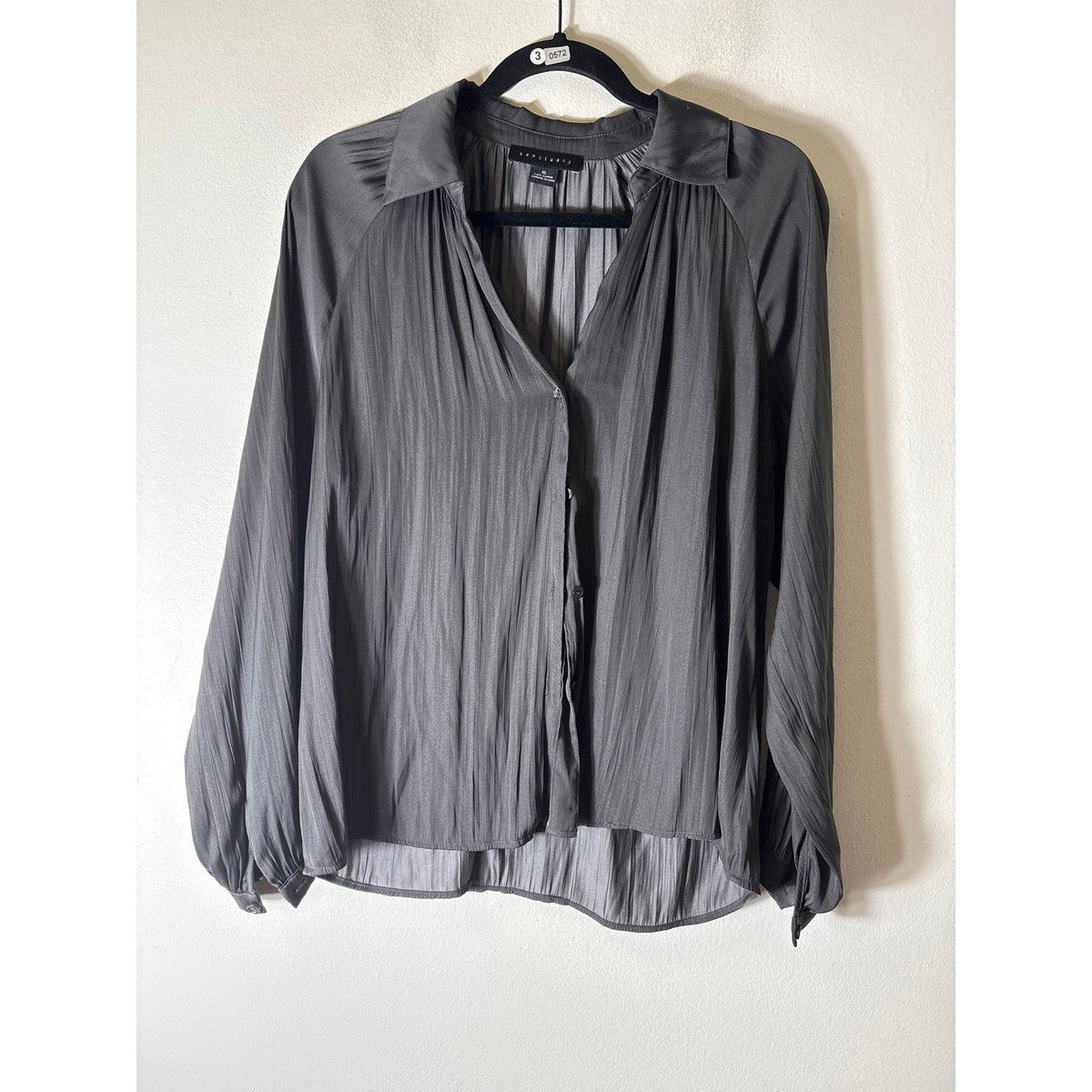 Sanctuary Gray Button Up Long Sleeve Button Up Top Sz S
