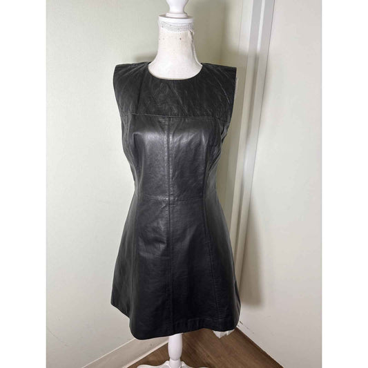 Miss Wu 100% Leather Mini Dress Sz 8