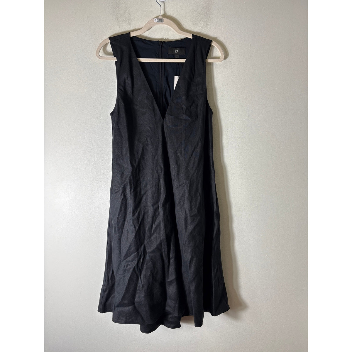 NWT Banana Republe BR Black V Neck Swing Dress Sz S Tall