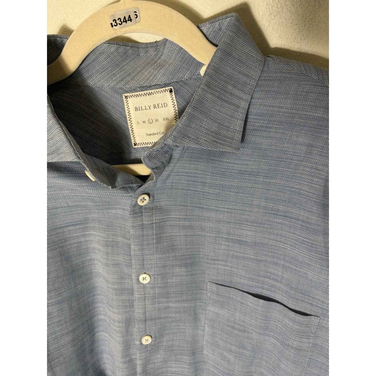 Men's Billy Reid Light Blue Long Sleeve Cotton Button Down Shirt Sz L