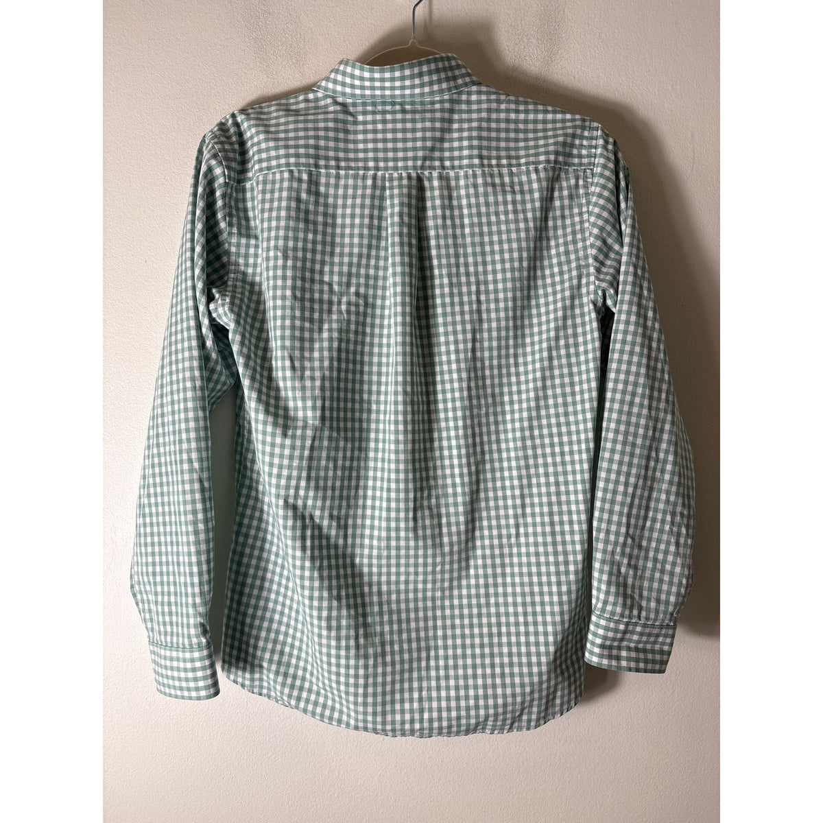 Boys Properly Tied Green and White Gingham Button Up Shirt Sz L