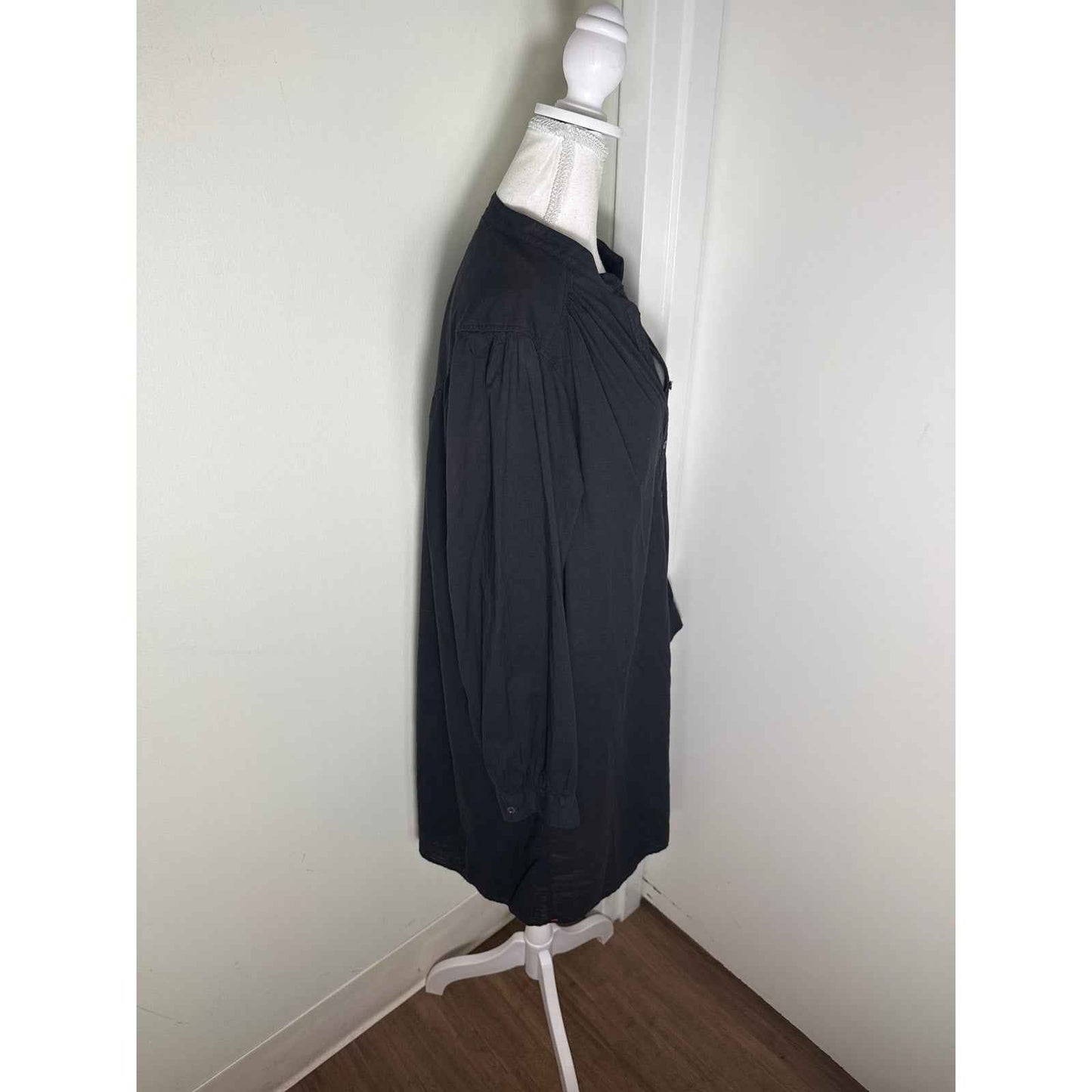 Xirena Black Cotton Shirt Dress Sz M