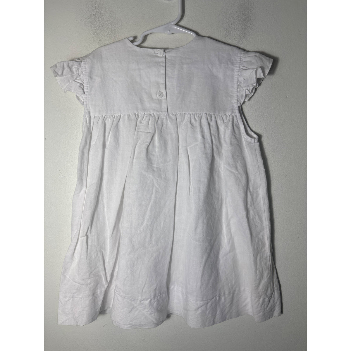 Girls Vintage White Linen Dress with Lollipops Sz 4-5