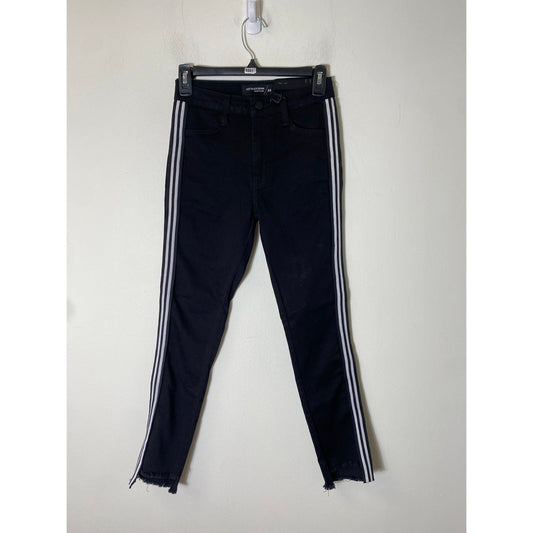 NWT Just Black Denim Step Hem With Stripe Black Jeans Sz 24