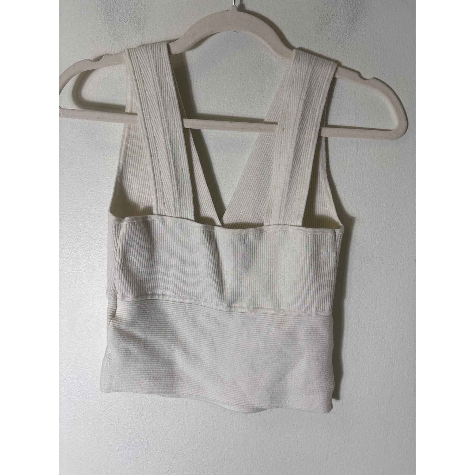 Banana Republic Off White Sleeveless Ribbed V-Neck Sz XS