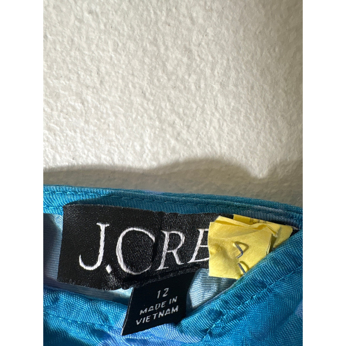 J. Crew Teal and Blue Gingham Bias Cut Midi Dress Sz 12