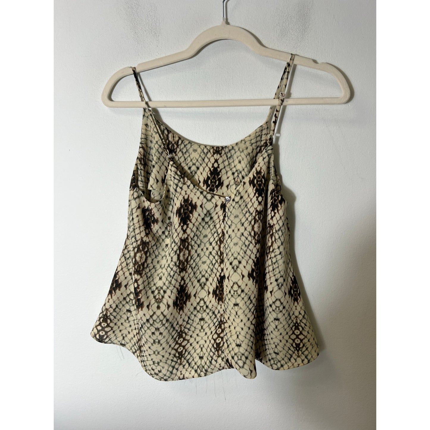 Mia Moda Boutique Brown Snake Skin Print Sleeveless Cropped Top Sz M