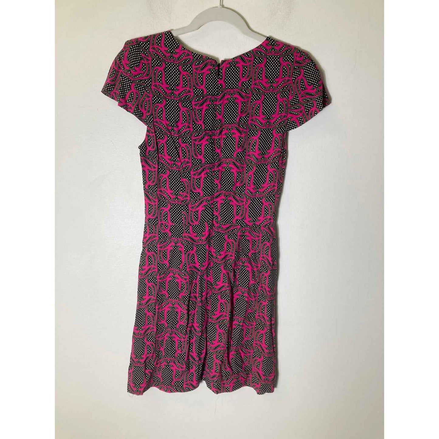 TOPSHOP Hot Pink Cap Sleeve Knee Length Dress Sz 4