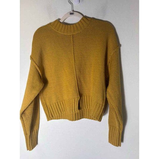 NWT Zara Mustard Yellow Long Sleeve Knit Sweater Sz M