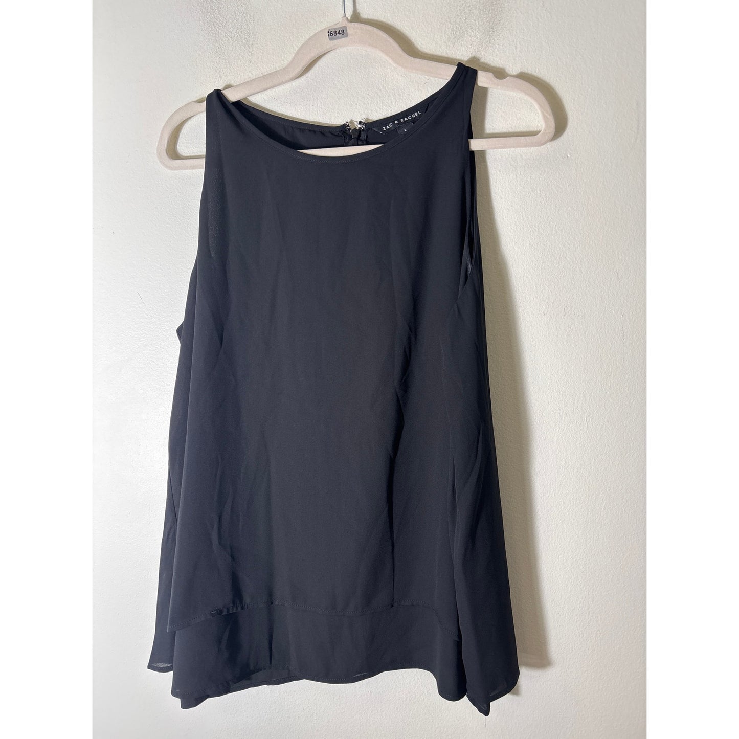 Zac & Rachel Black Tank Blouse Sz L