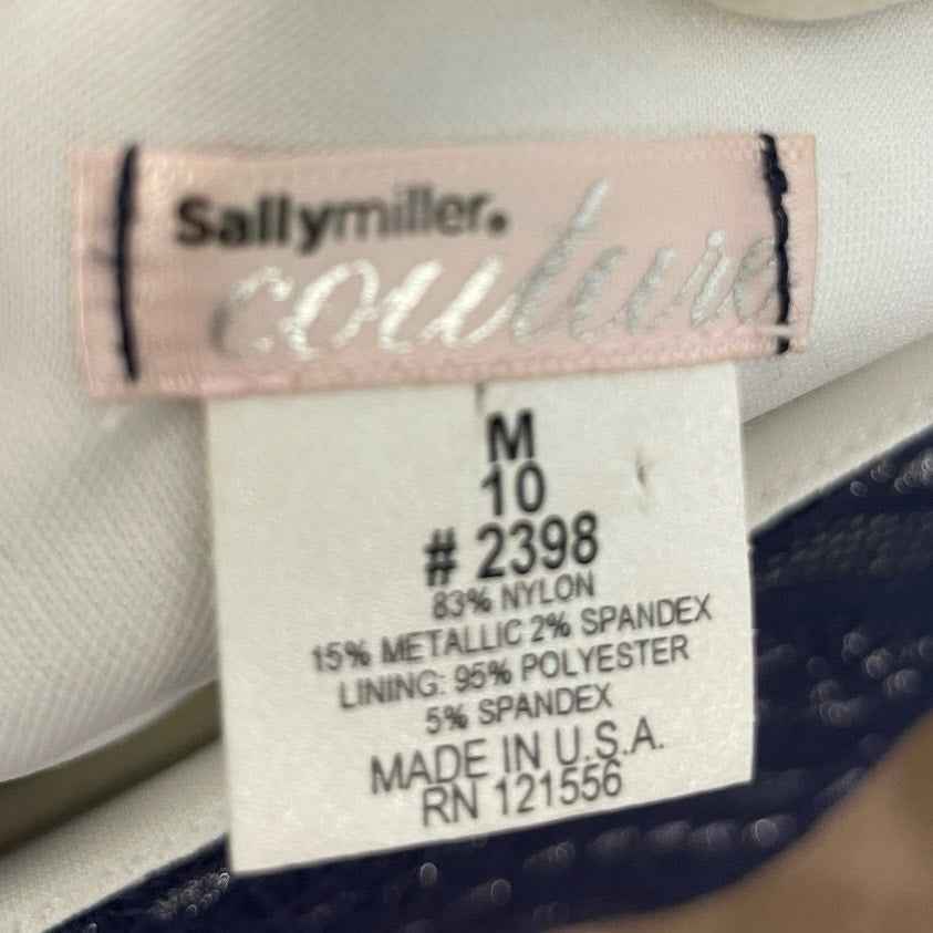 Girls Sally Miller Blue Silver Cap Sleeve Dress Sz M