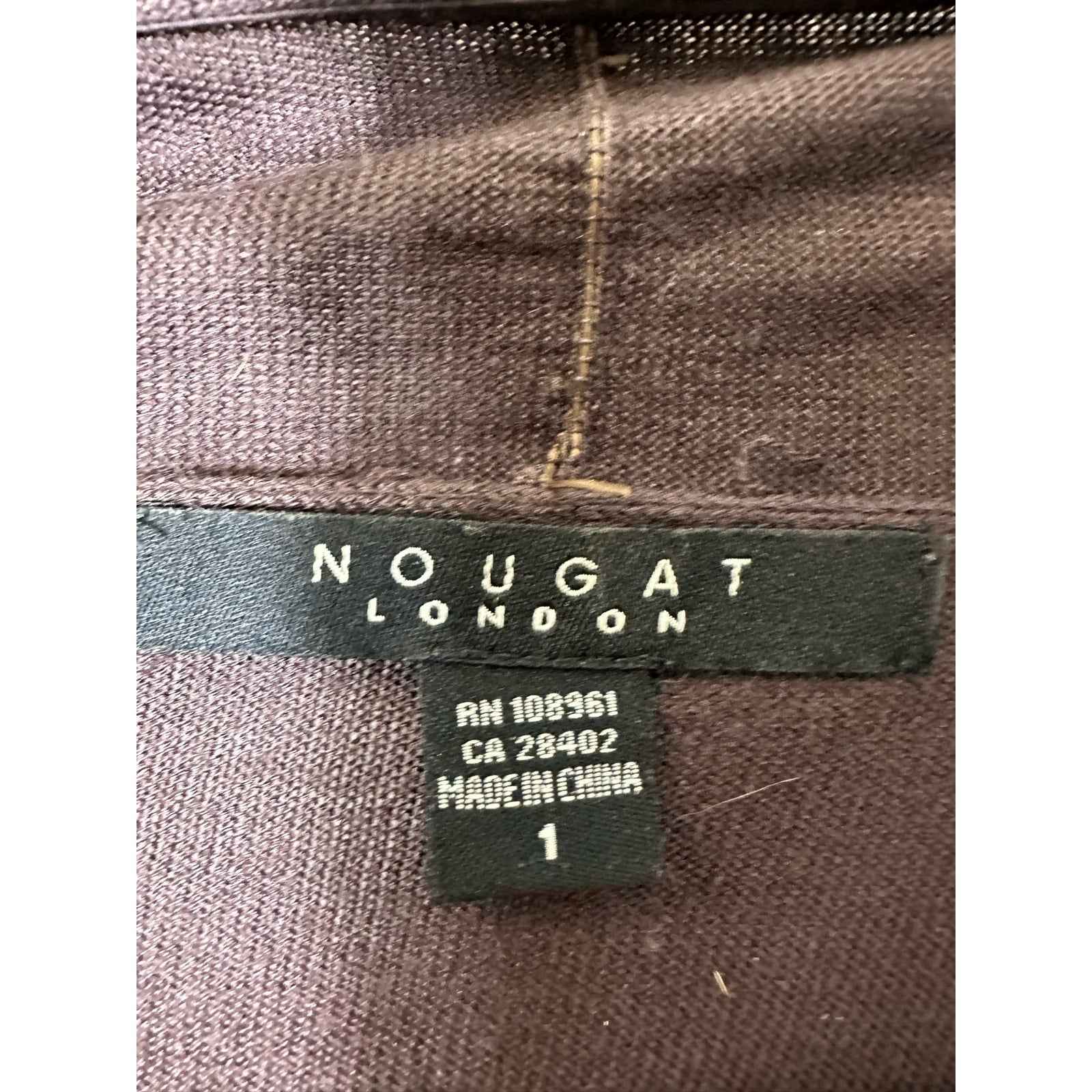 Nougat London Brown Knit Draped Open Cardigan Sweater Sz 1 (small)