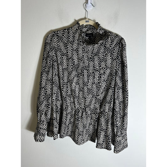 Who What Wear Black/White Blouse Sz L