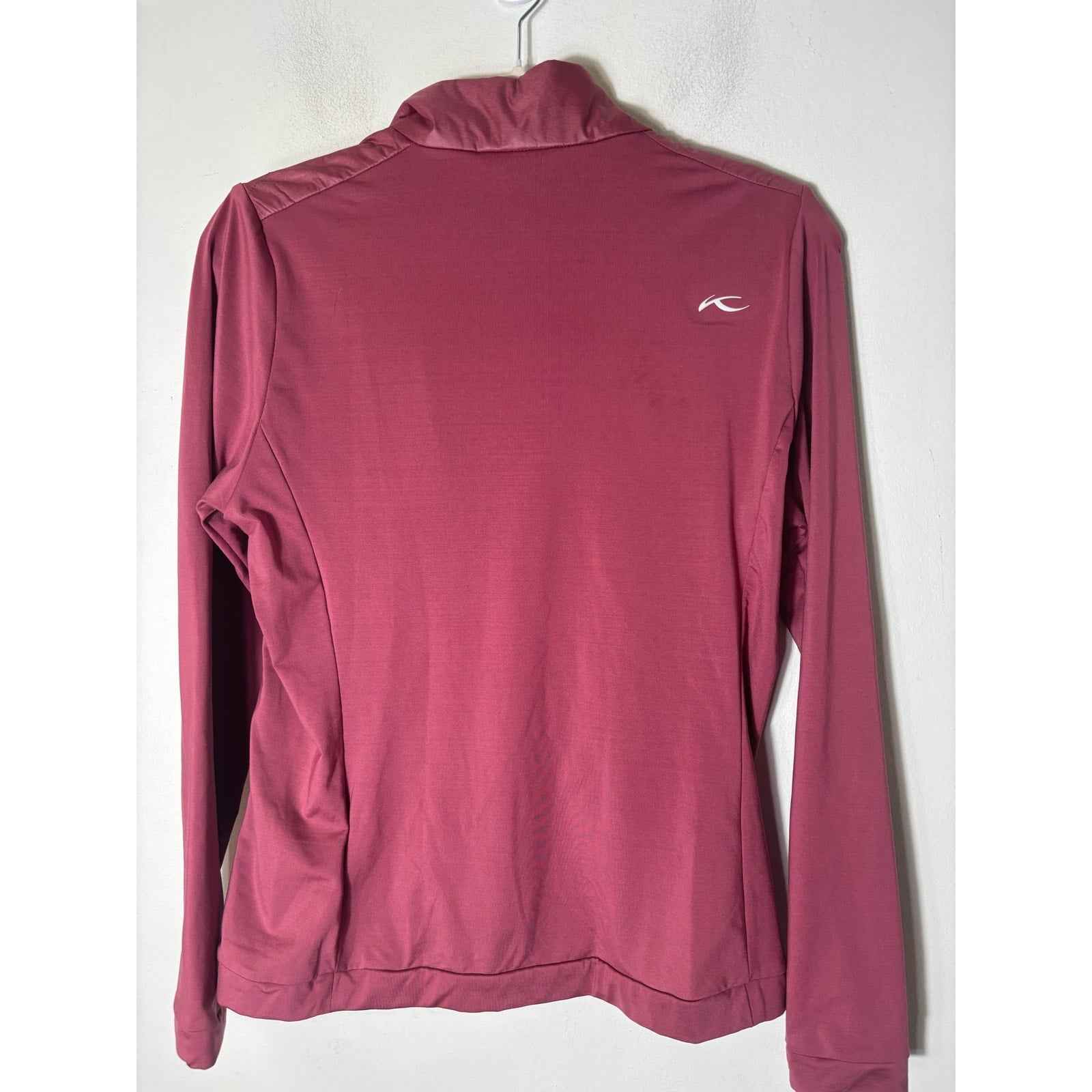 KJUS Maroon Long Sleeve Mixed Media Golf Jacket Sz M