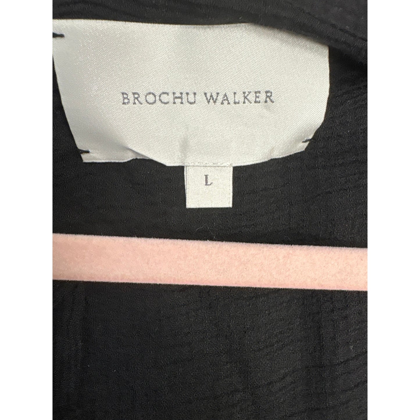 Brochu Walker Black Gauzy Long Sleeve V Neck Top Sz L